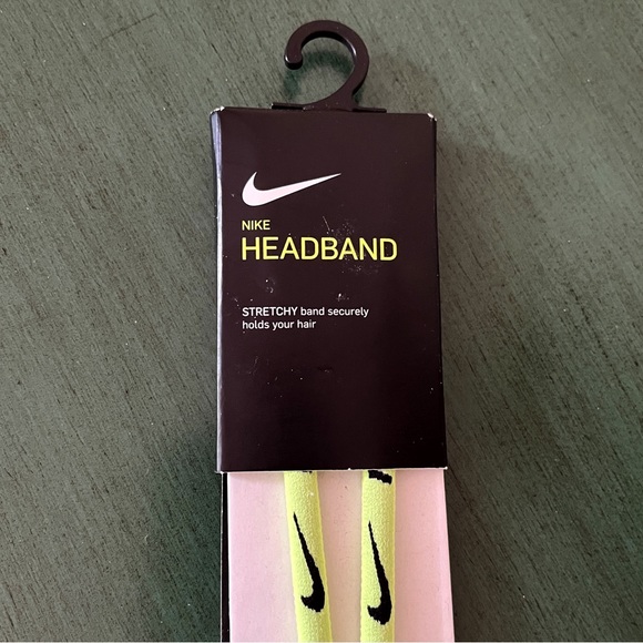 NIKE Women’s Skinny Neon Volt Headband – Fixed Lace, Stretchy, Dri-FIT – NWT - Picture 3 of 8